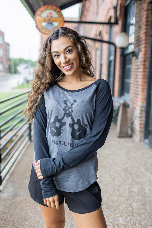 Ladies Guitar Crossing Raglan