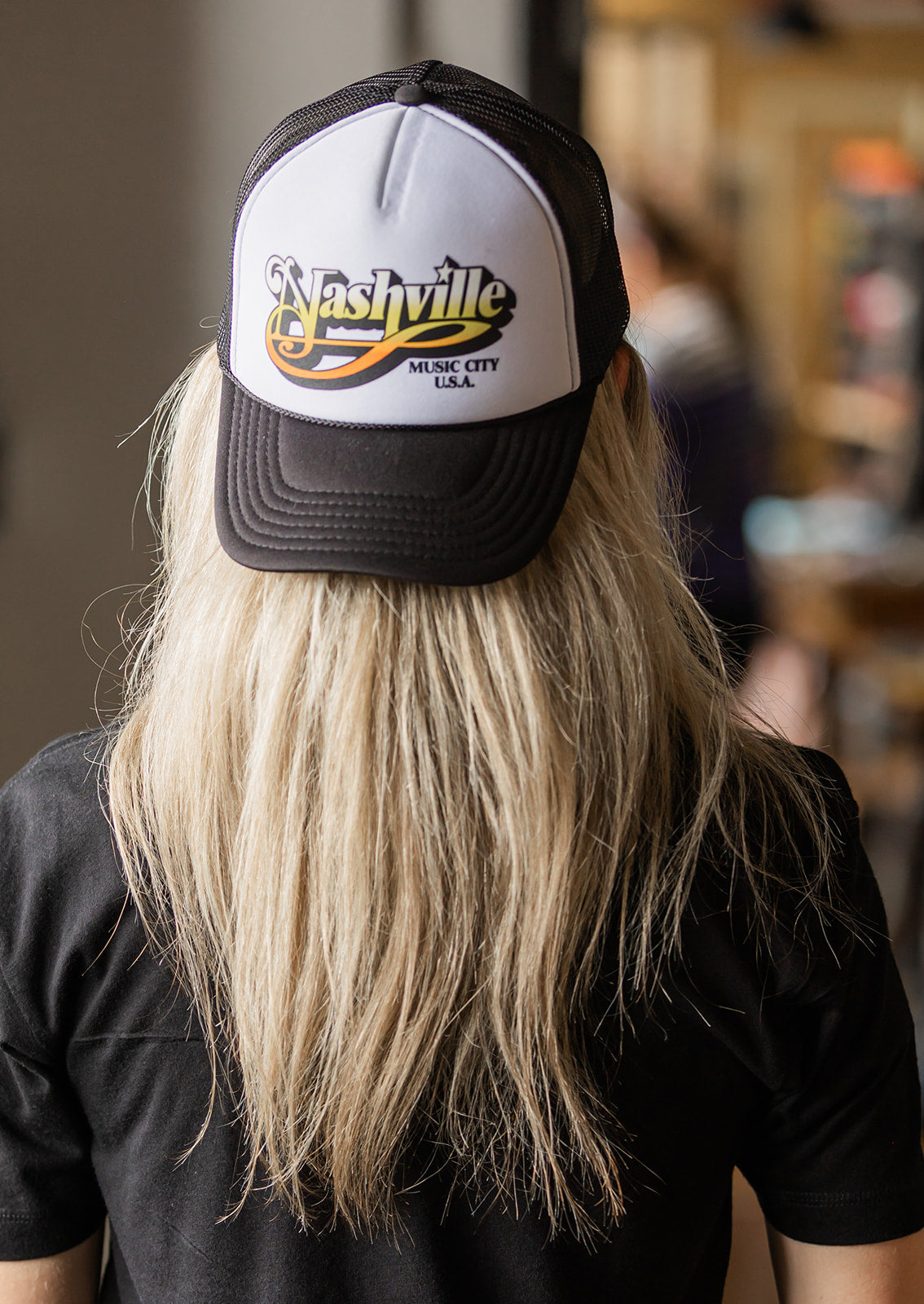 Nashville Music City Foam Trucker Black