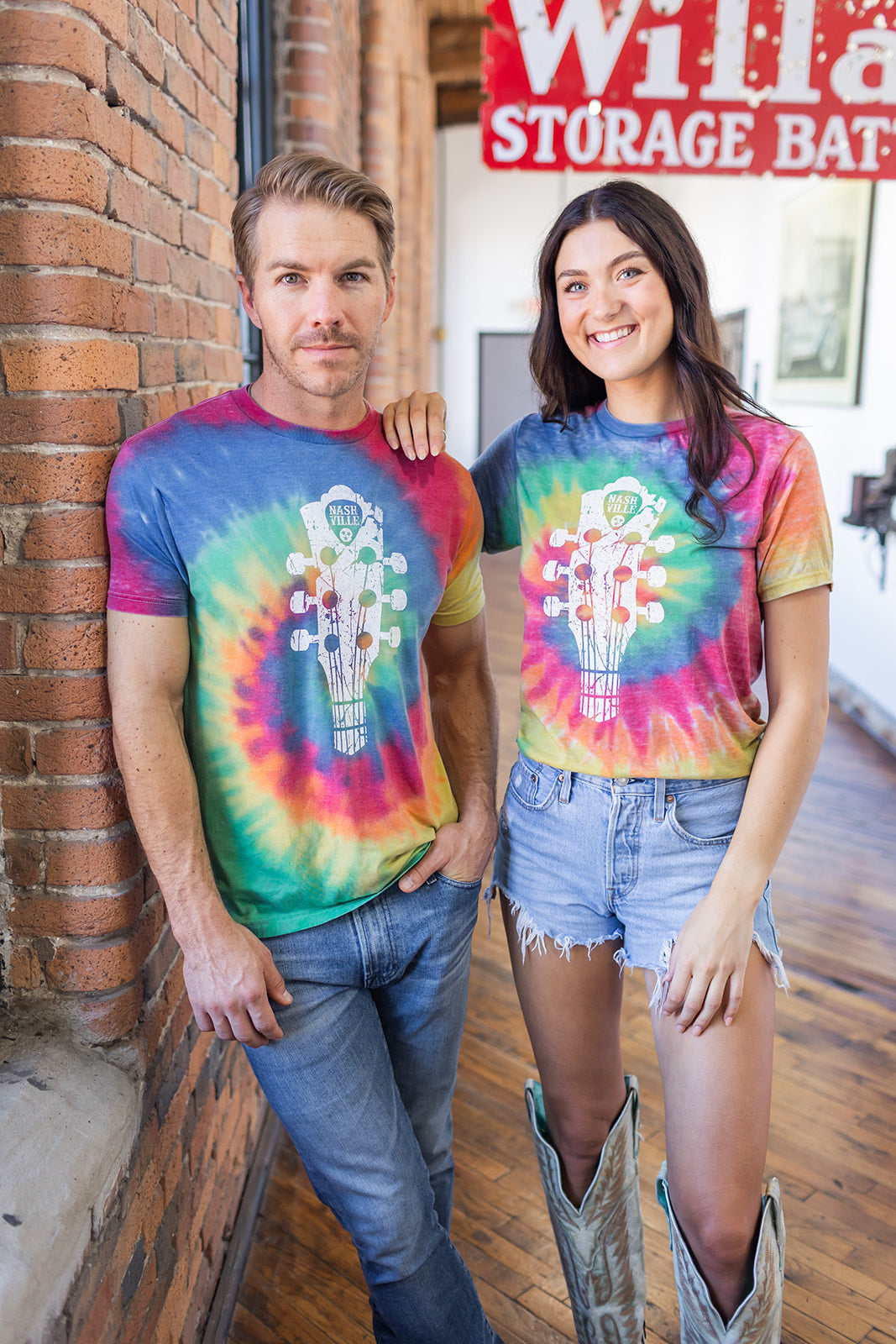 Tie Dye Distressed Guitar t-shirt