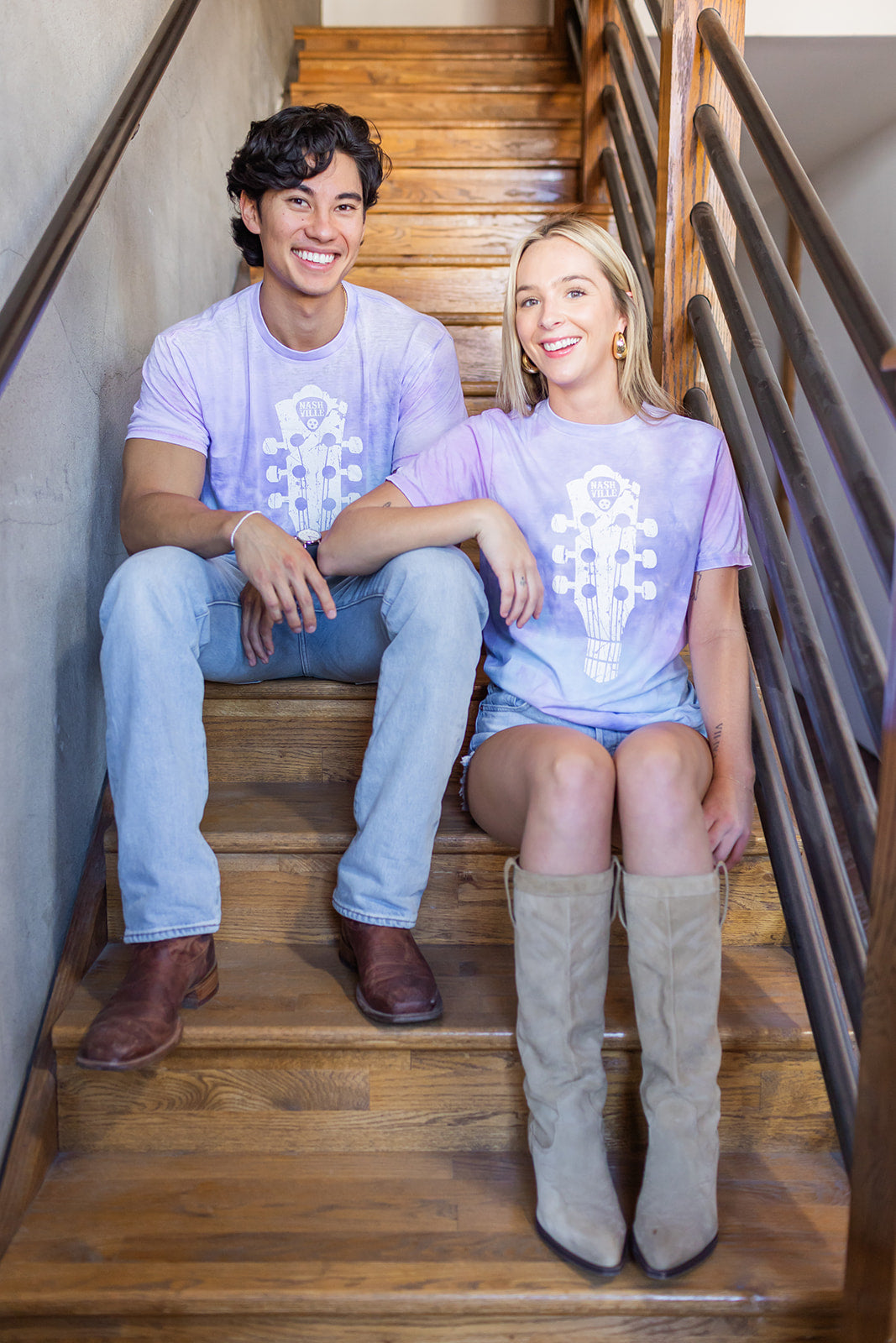 Unisex Tie Dye Distressed Guitar Cotton Candy Tee -