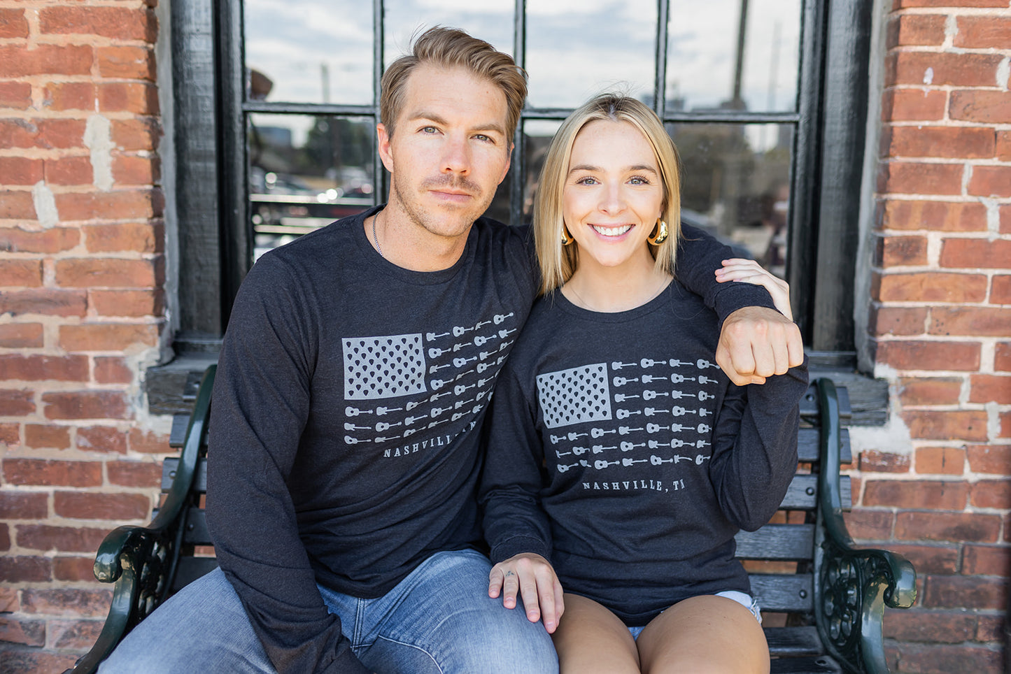 Music City Flag Black Long Sleeve