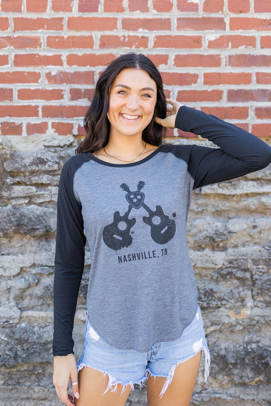 Ladies Guitar Crossing Raglan