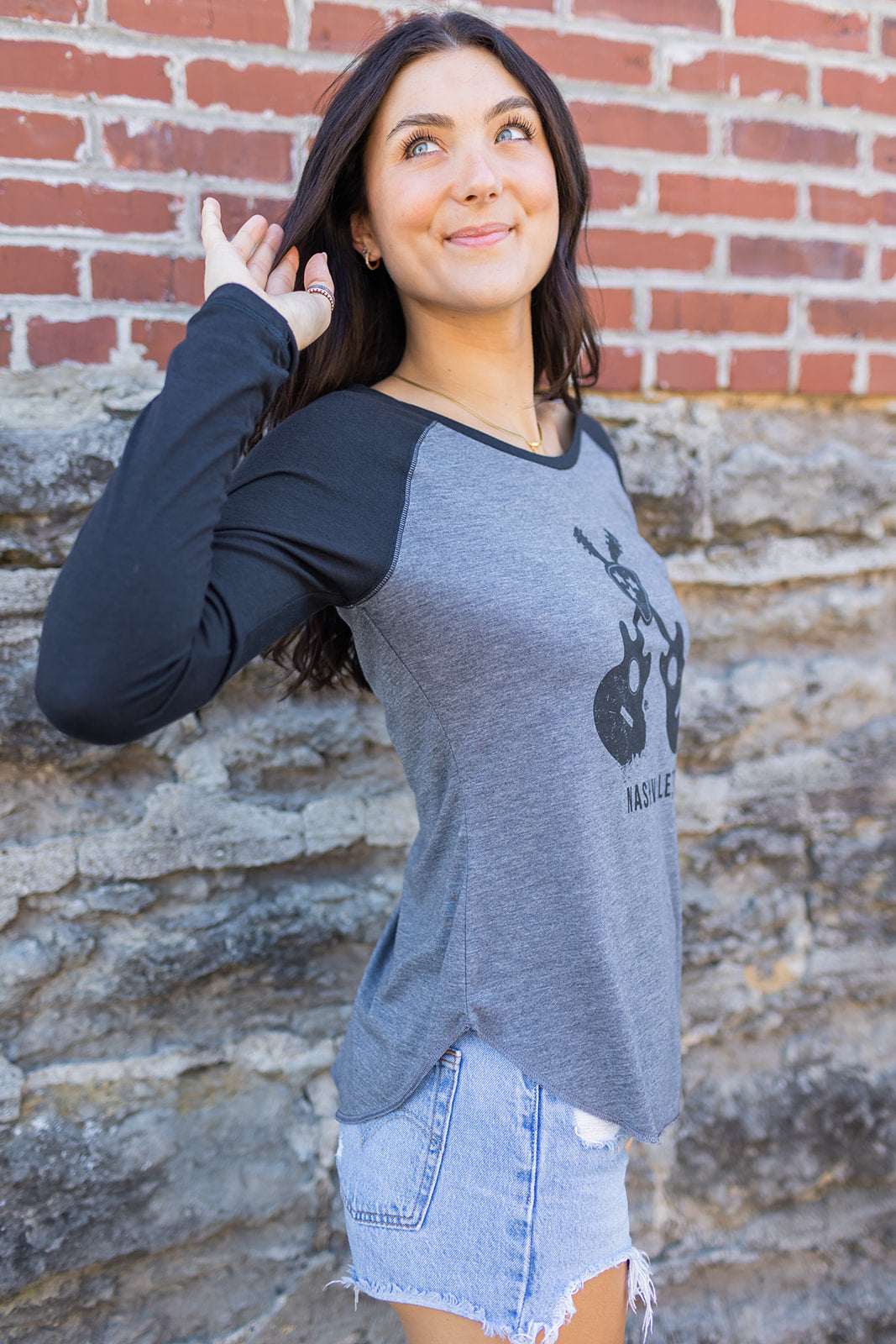 Ladies Guitar Crossing Raglan
