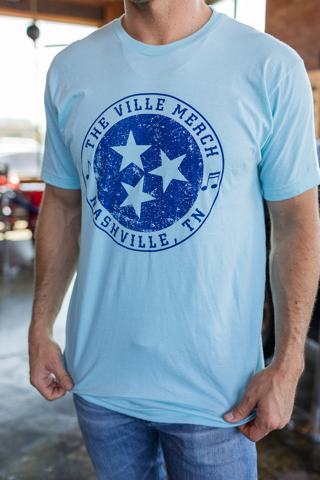 The Ville Merch Blue Tri Star Tee