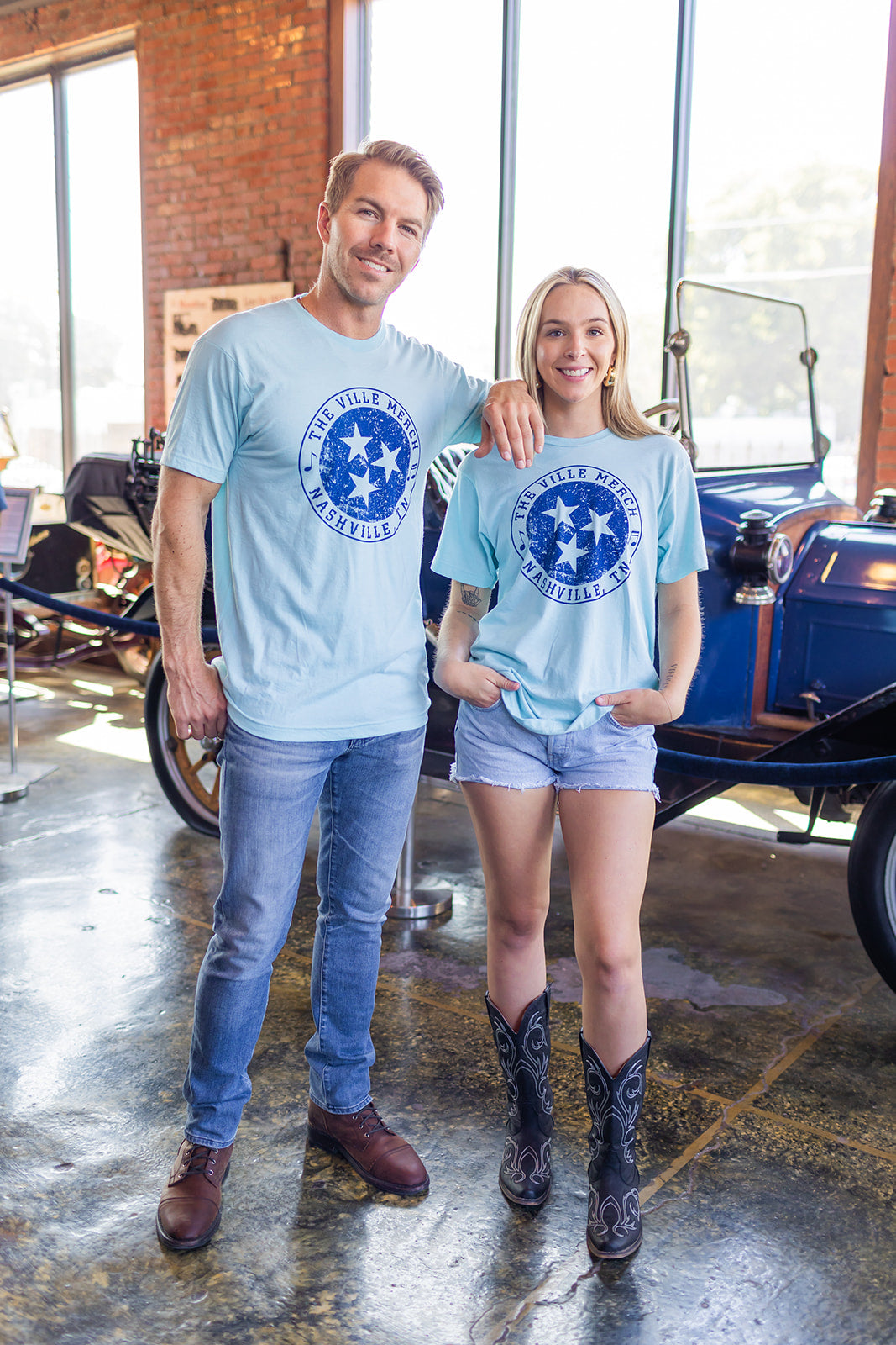 The Ville Merch Blue Tri Star Tee