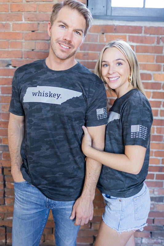 State of Whiskey Tee Storm Camo -