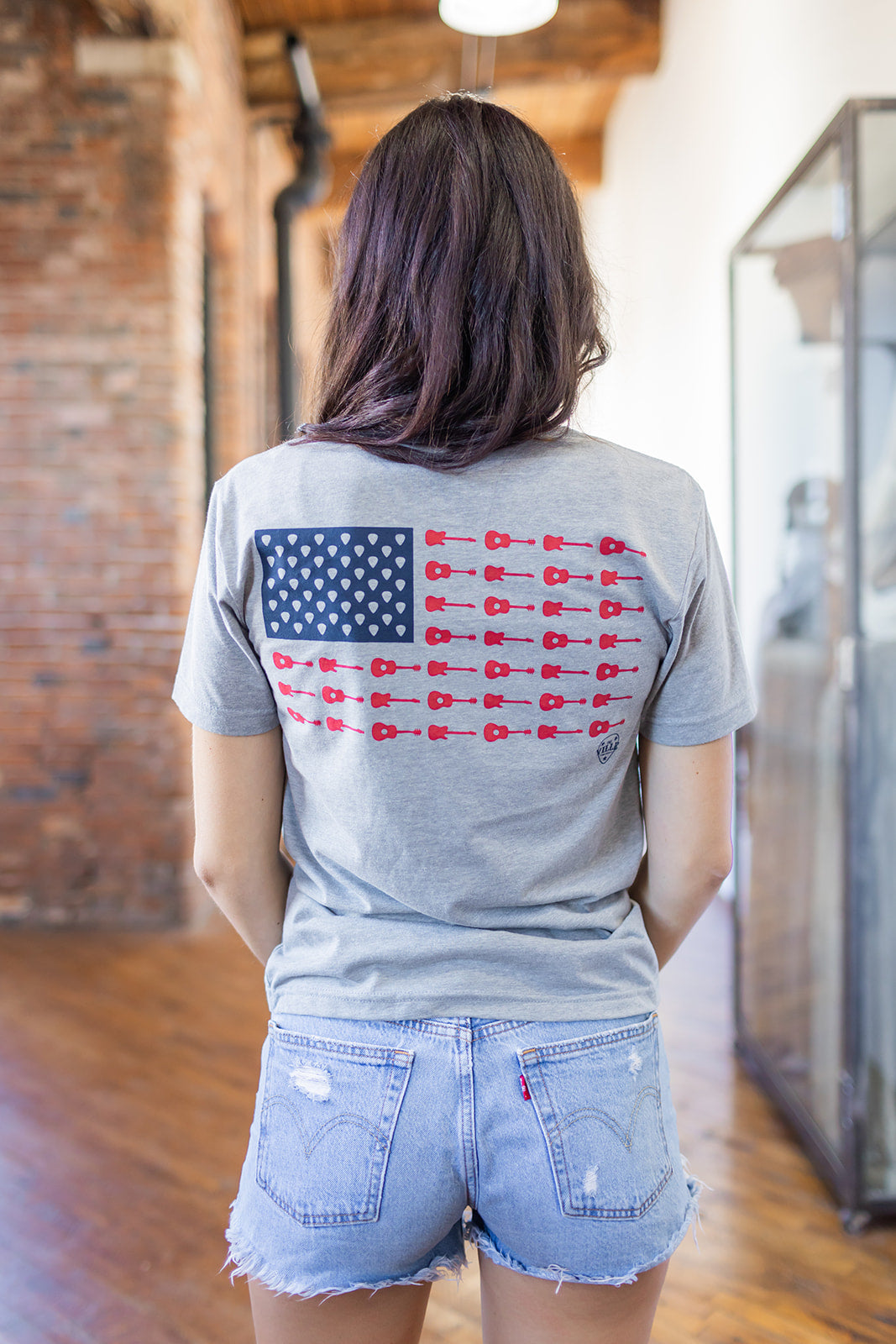 Nashville Music City Flag Softstyle Tee - Grey -