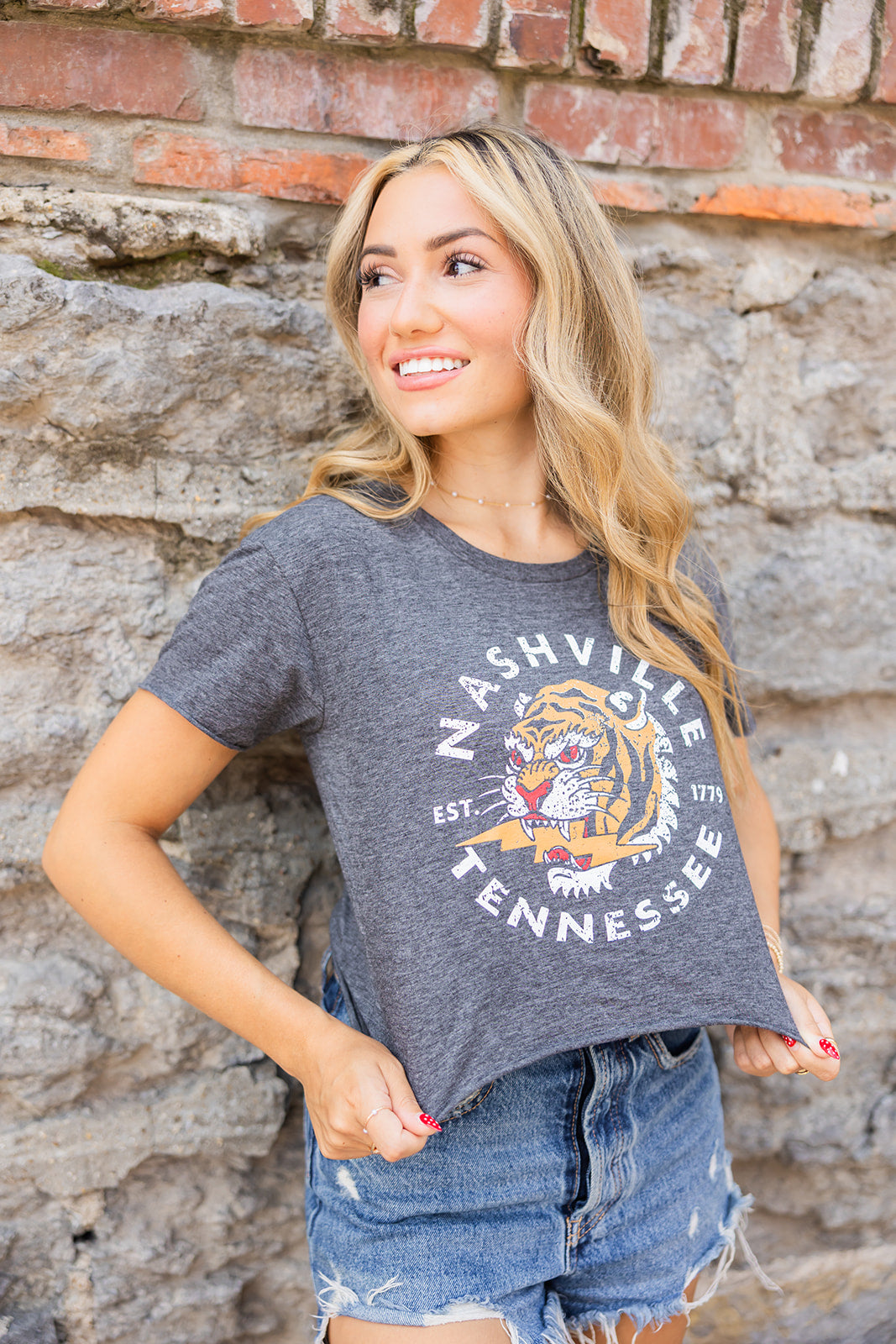 Ladies Nashville TIger Crop Top