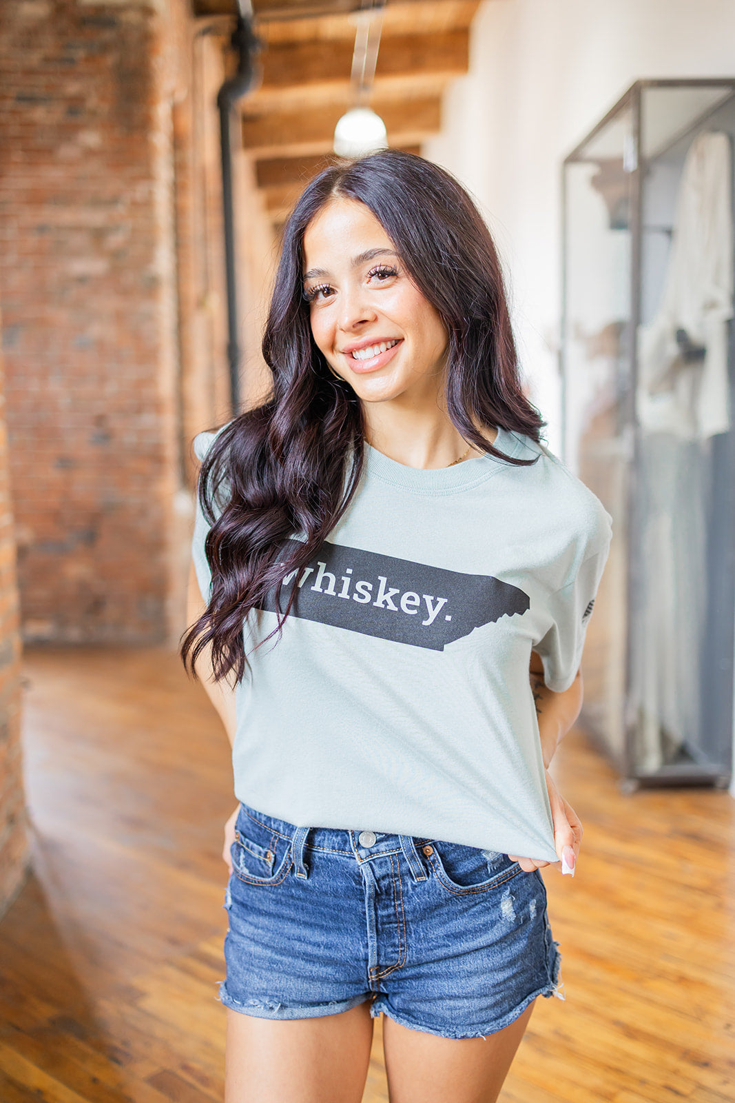 Bamboo State of Whiskey Tee -Eucalyptus