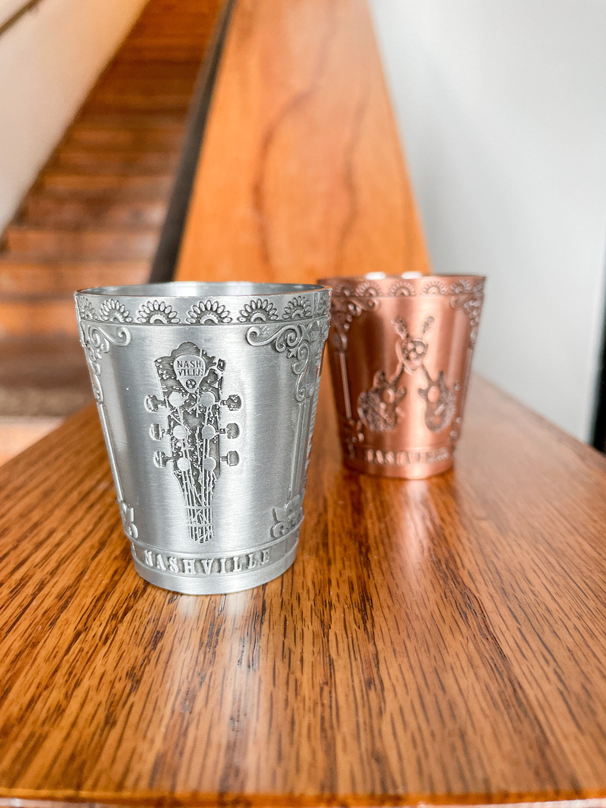 Nashville Engraved Metal shot glass 2oz