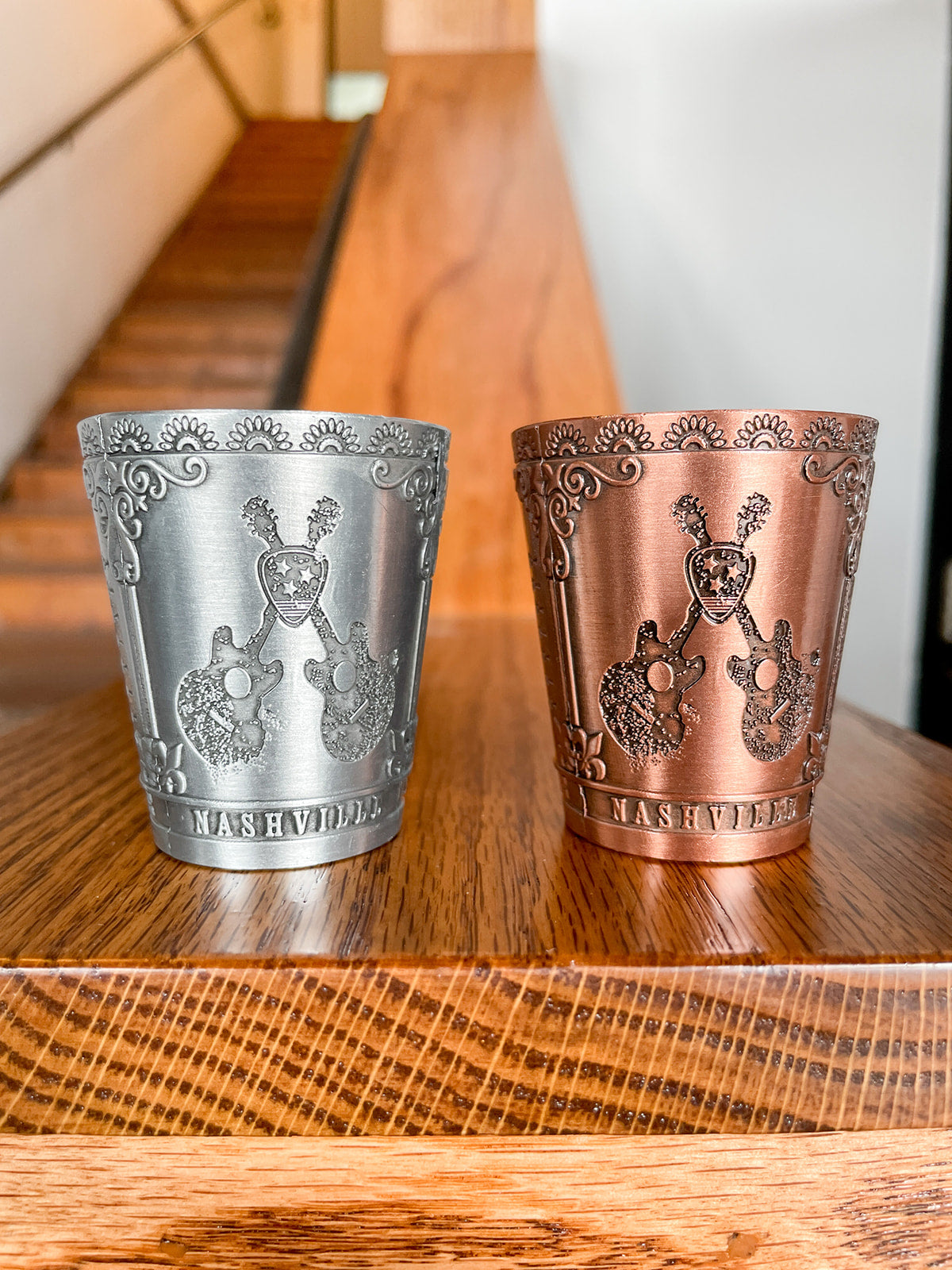 Nashville Engraved Metal shot glass 2oz