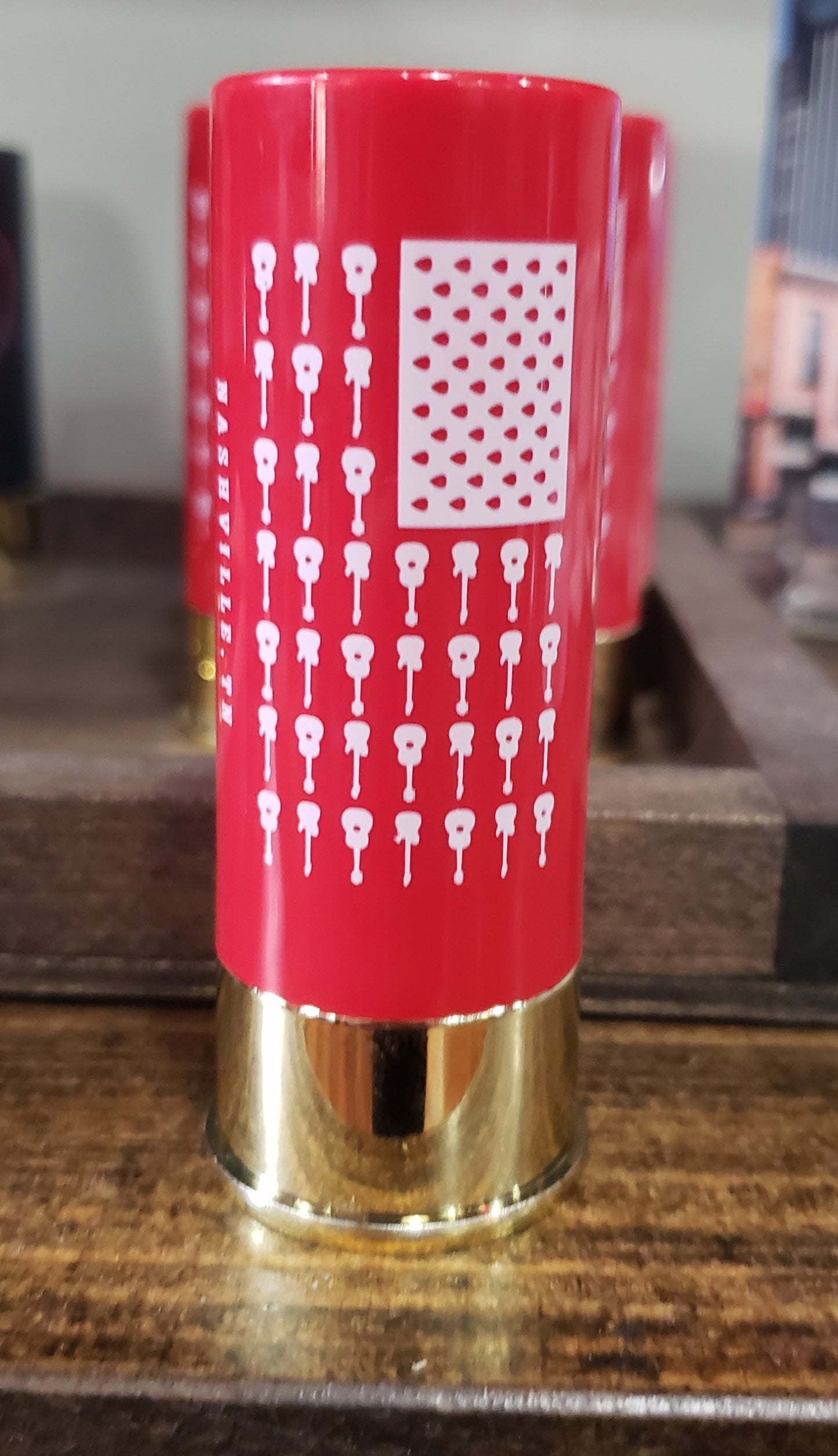 12 Gauge Shotgun Shell Shot Glasses - Red