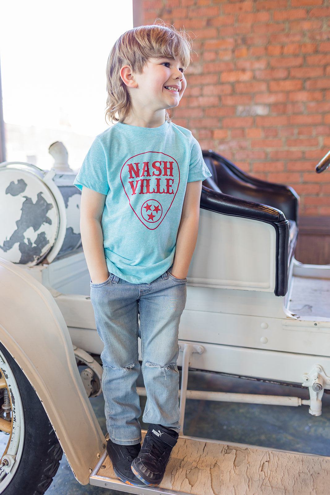 Youth Melange Caribbean Nashville Pick Tee -