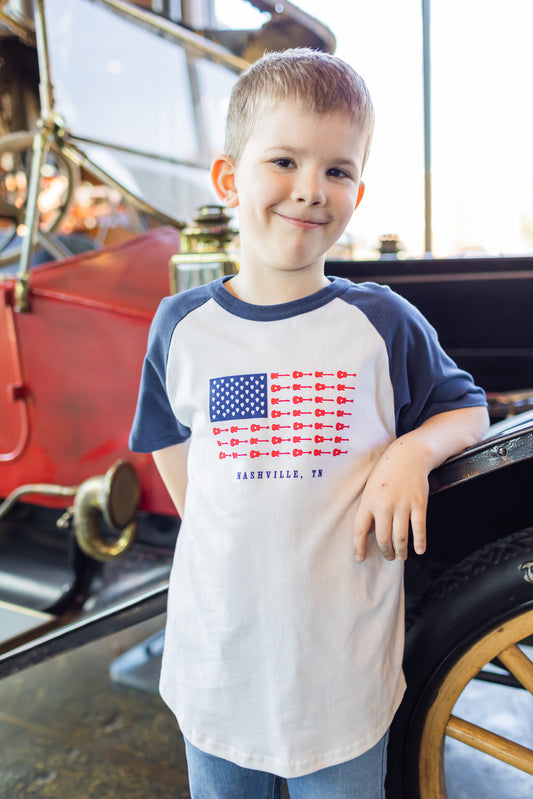 Youth MCF Raglan Navy and White -