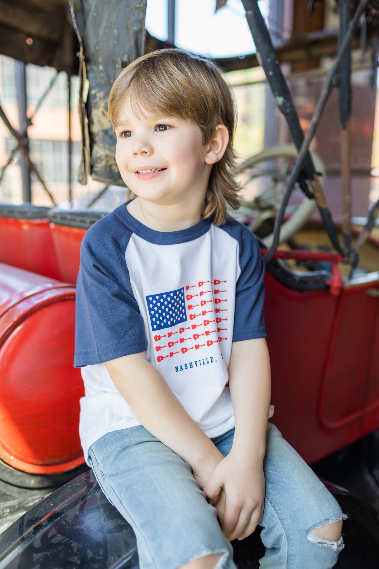 Youth MCF Raglan Navy and White -