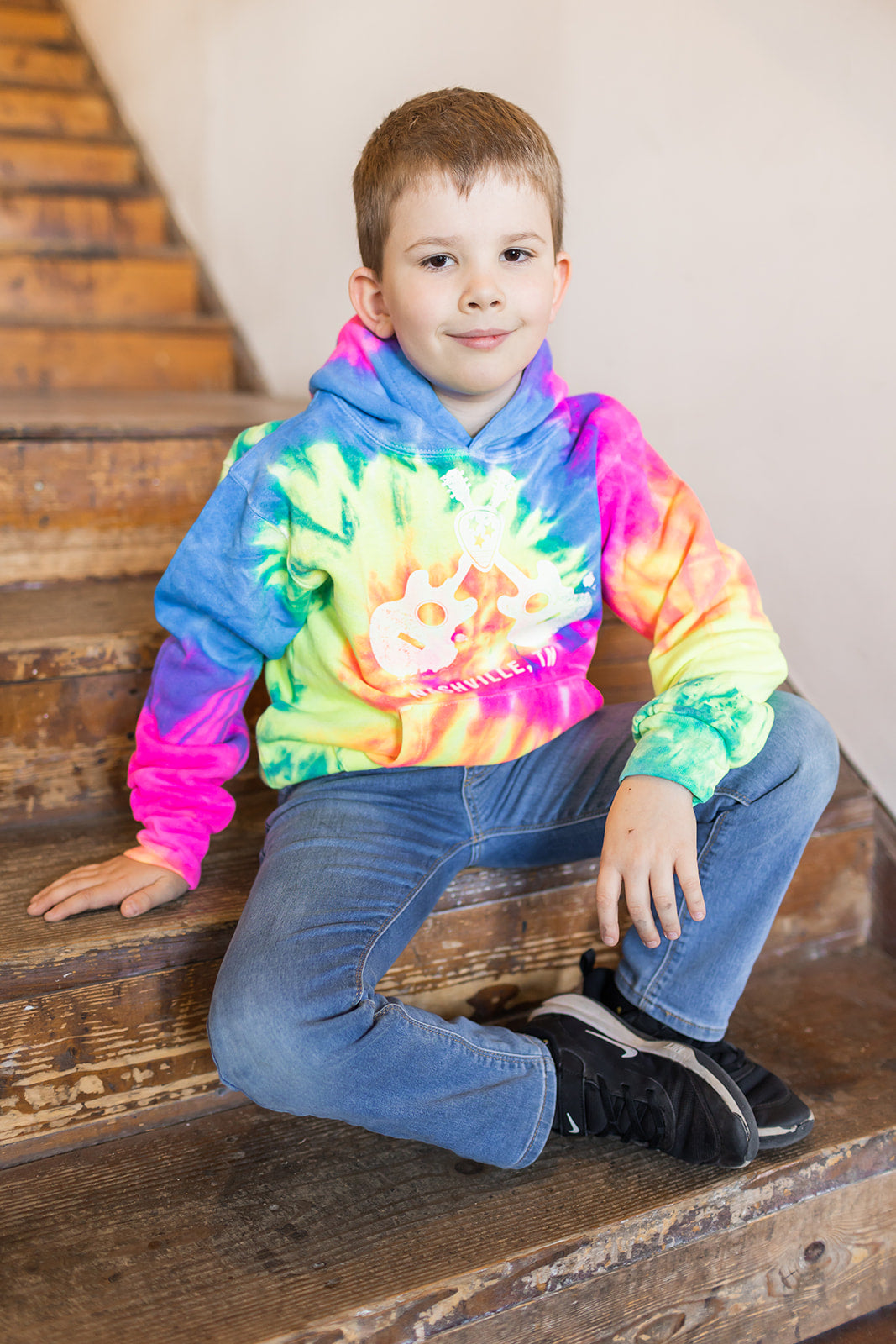 Youth Cross Guitar Tie Dye Hoodie