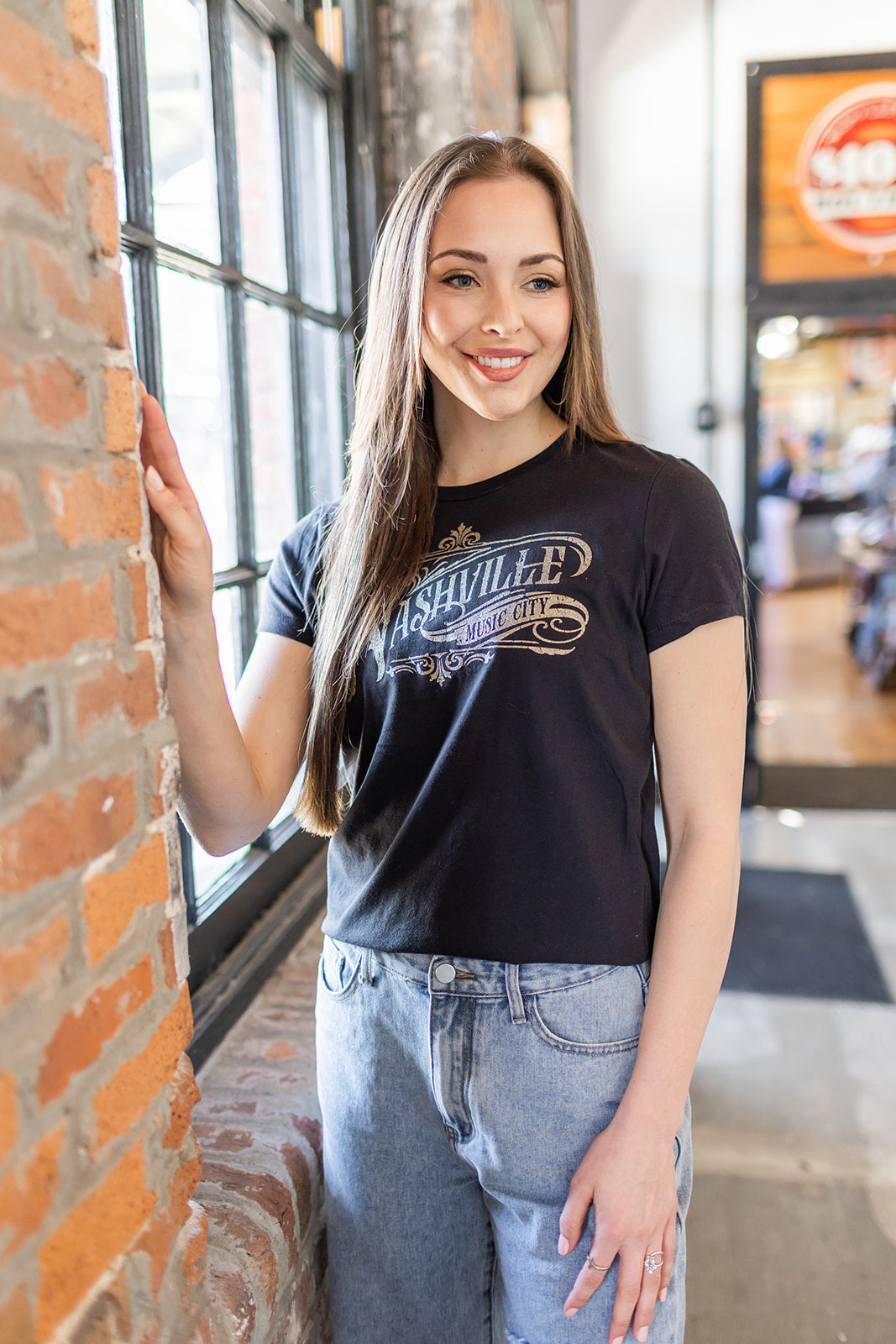 Ladies Nashville Gold Deco Slubtee -
