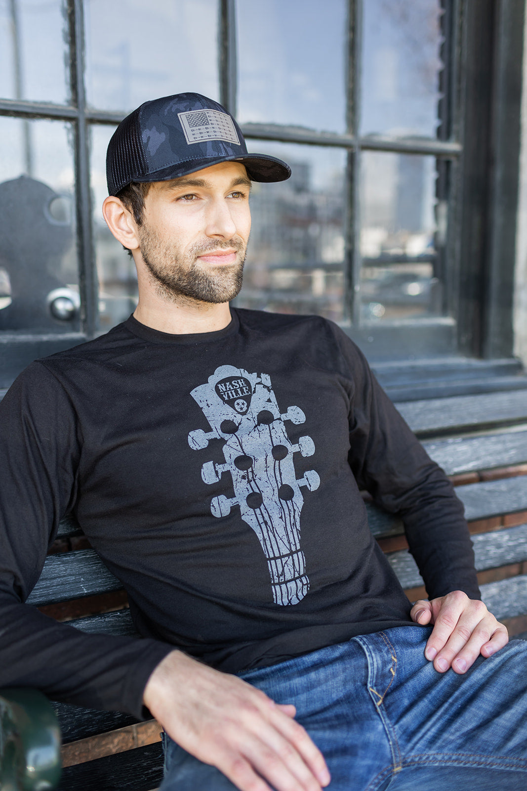 Black Camo Music City Flag Hat