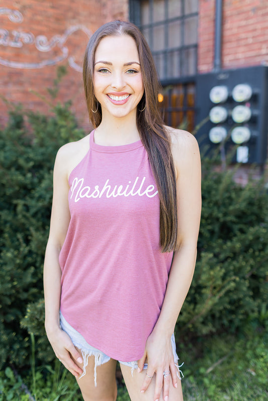 Ladies Nashville blush Rocker Tank