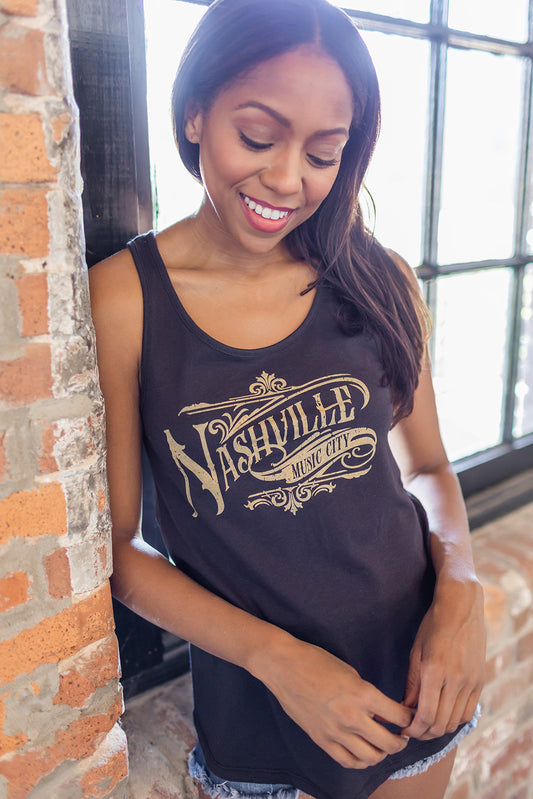 Ladies Nashville Deco Flowy Tank Top