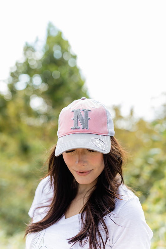 Nashville Pink/Gray Unstructured Mesh Snapback