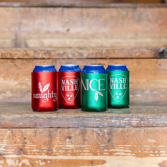 Christmas Naughty and Nice Metallic Nashville Coolies