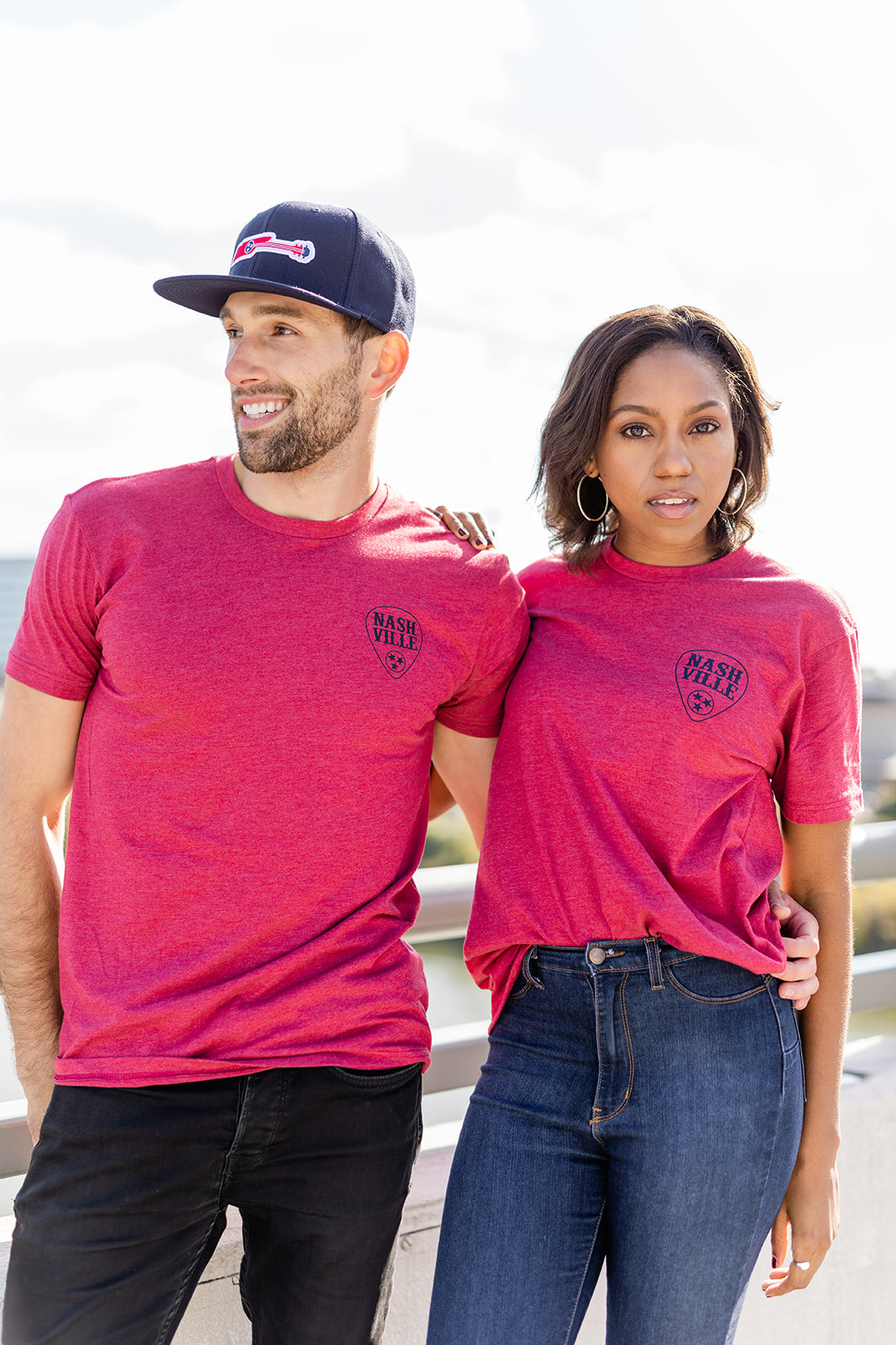 Music City Flag Softstyle Red Tee -