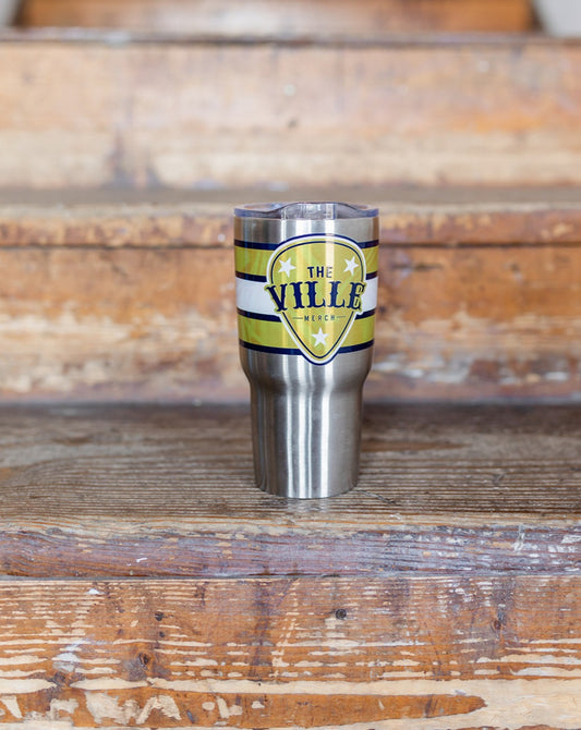 30 oz. The Ville Gold & Black Stainless Steel Vacuum Tumbler
