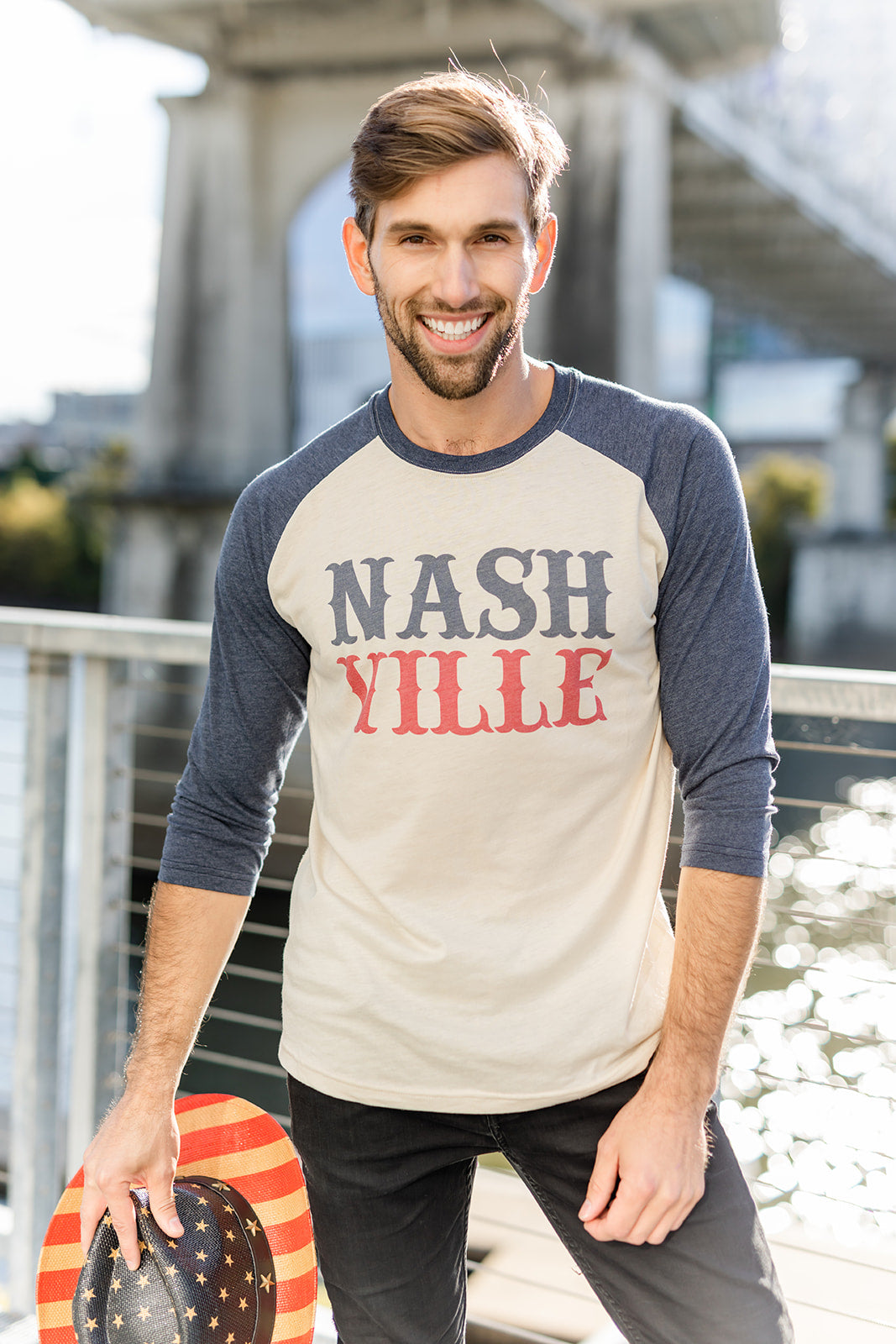 Nashville Stacked 3/4 Sleeve Raglan -