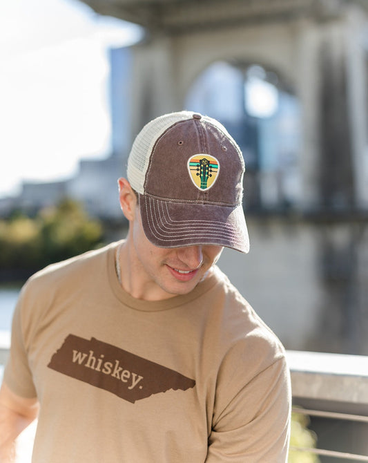 Vintage Guitar Patch Unstructured Snapback Brown