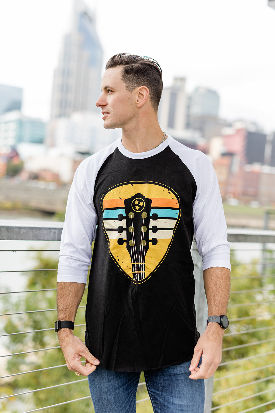 Nashville Vintage Guitar Pick 3/4 Sleeve Raglan -