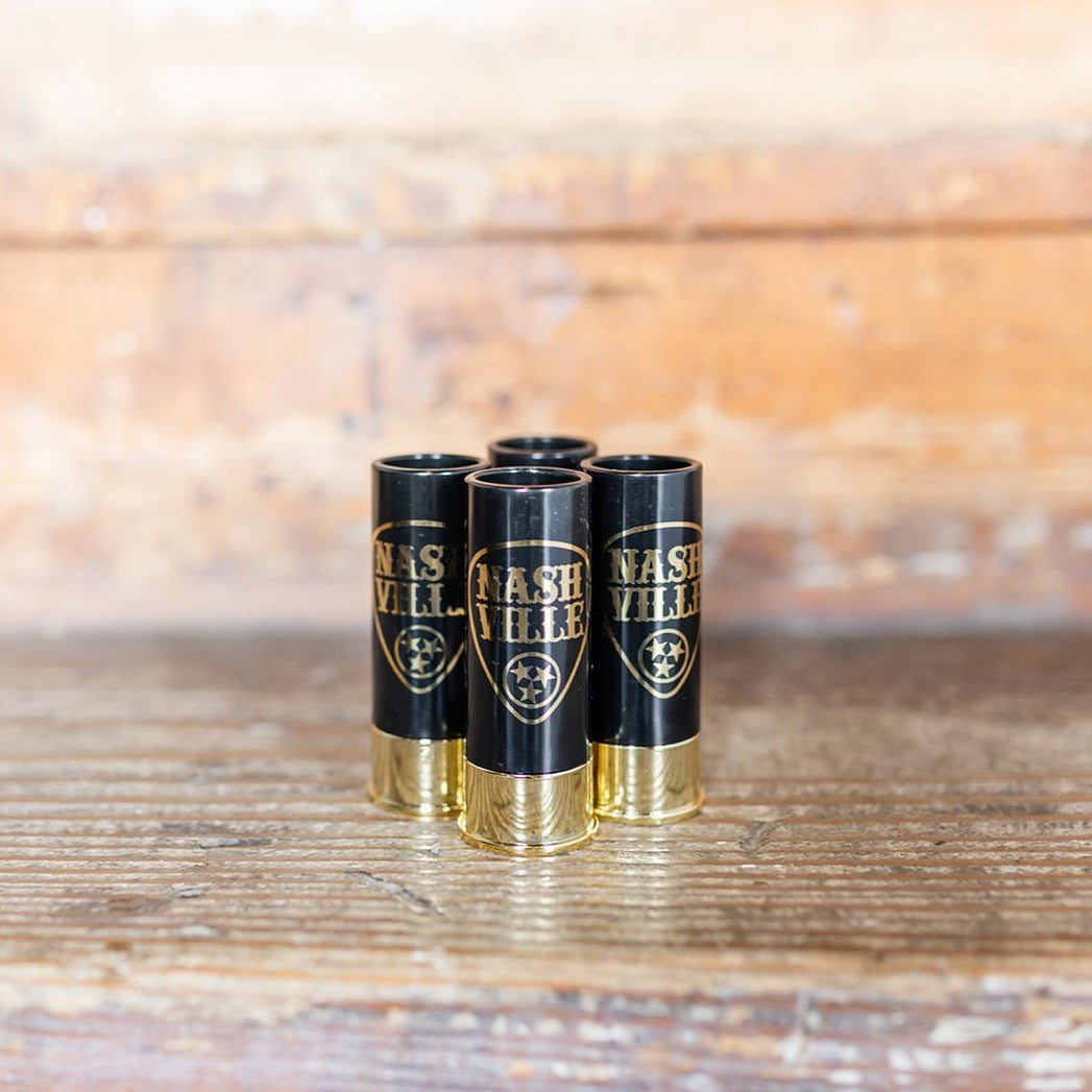 12 Gauge Shotgun Shell Shot Glasses - Black