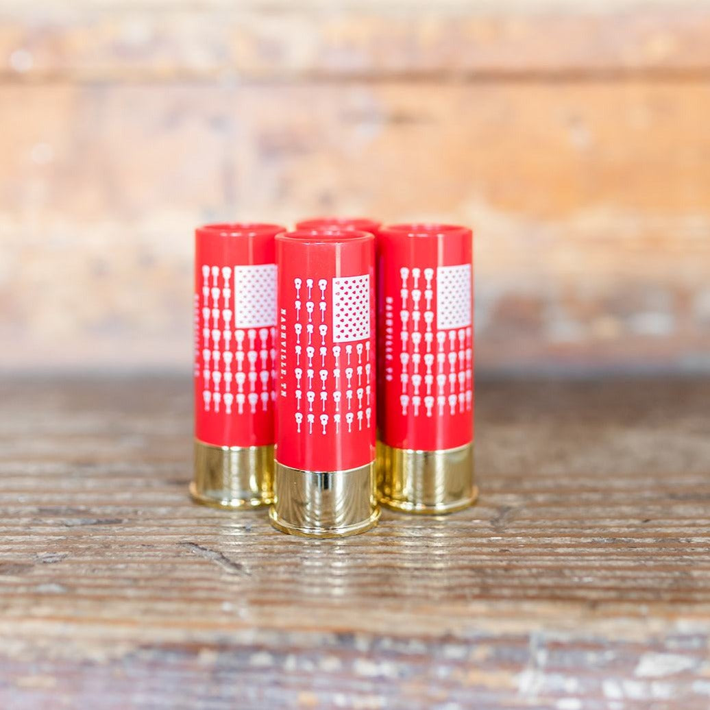 12 Gauge Shotgun Shell Shot Glasses - Red
