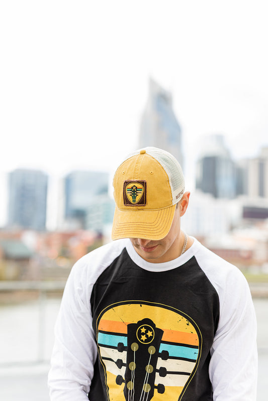 Vintage Guitar Unstructured Snapback- Mustard