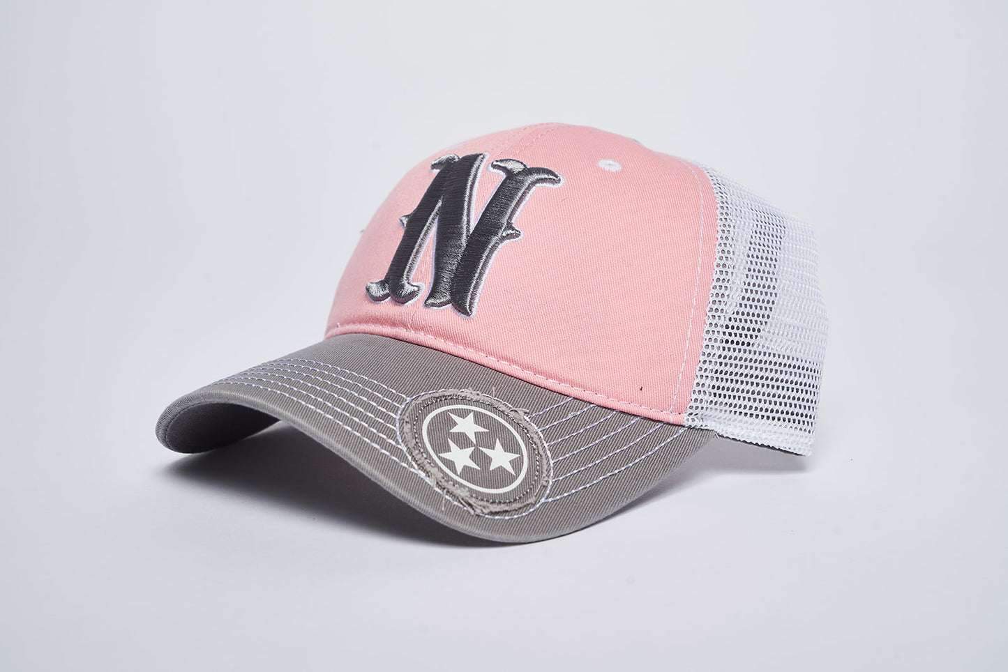 Nashville Pink/Gray Unstructured Mesh Snapback