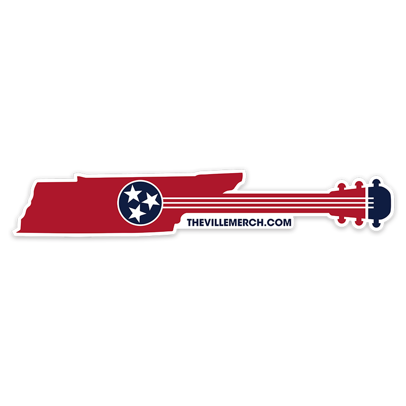 Tri Star Guitar Die Cut Decal - 6" Wide