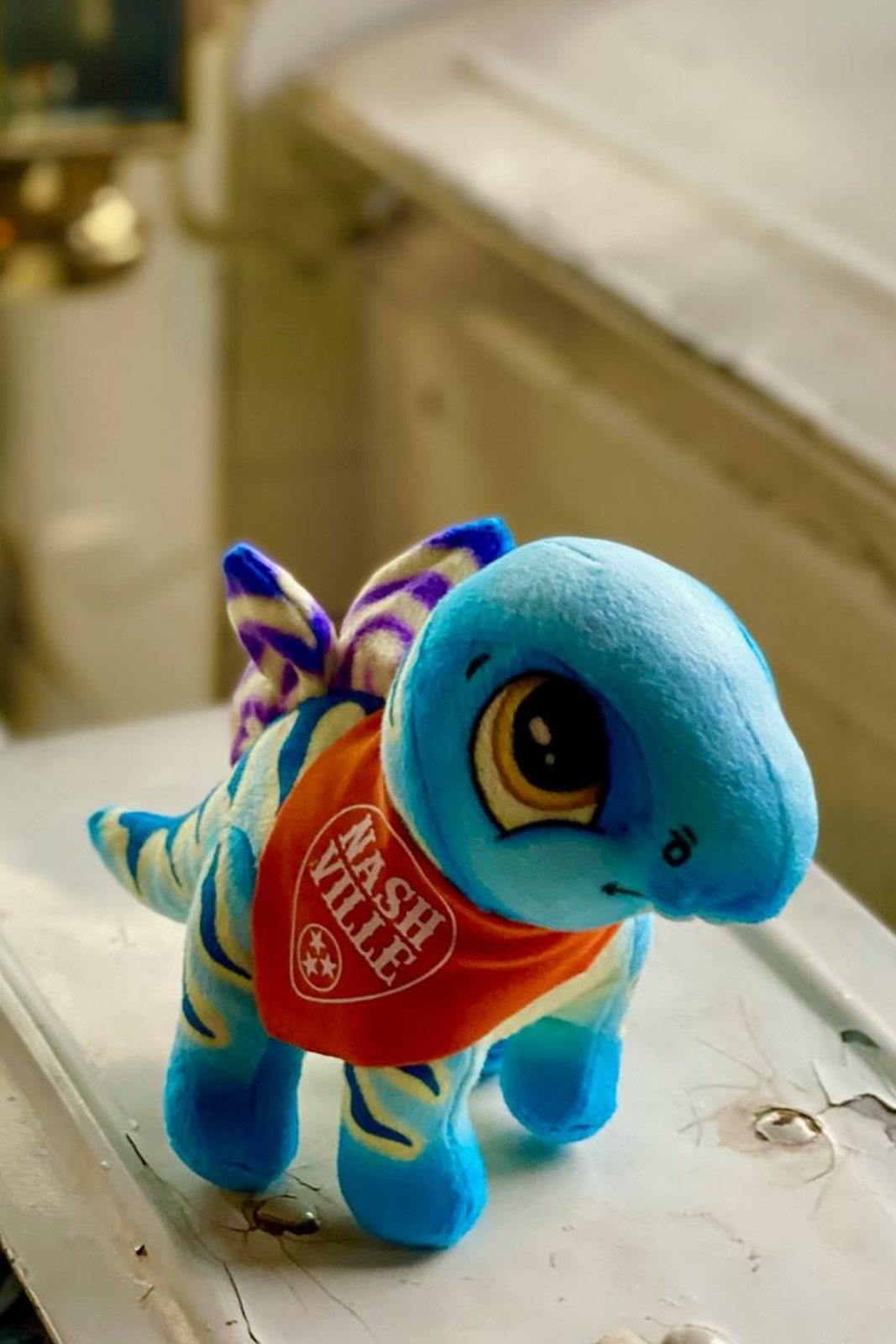 Plush toy stuffed Blue Stegosaurus, 9". Imagination Series
