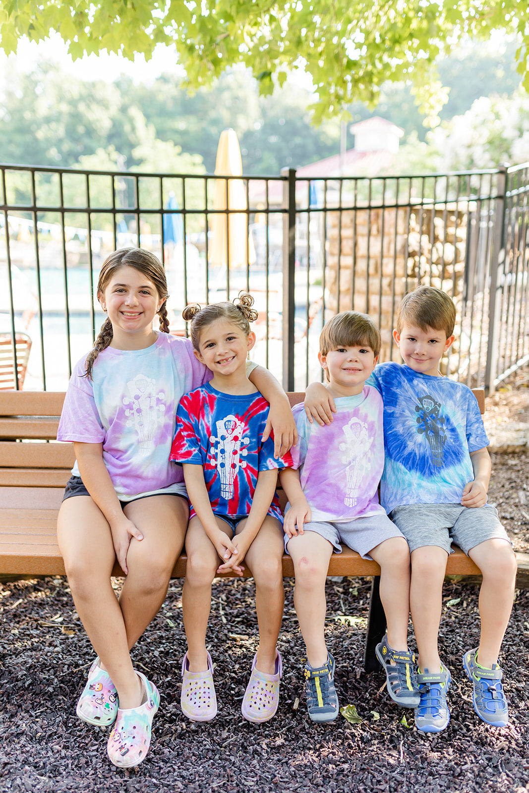 Youth Blue Tide Tie-Dye Nashville Guitar Tee