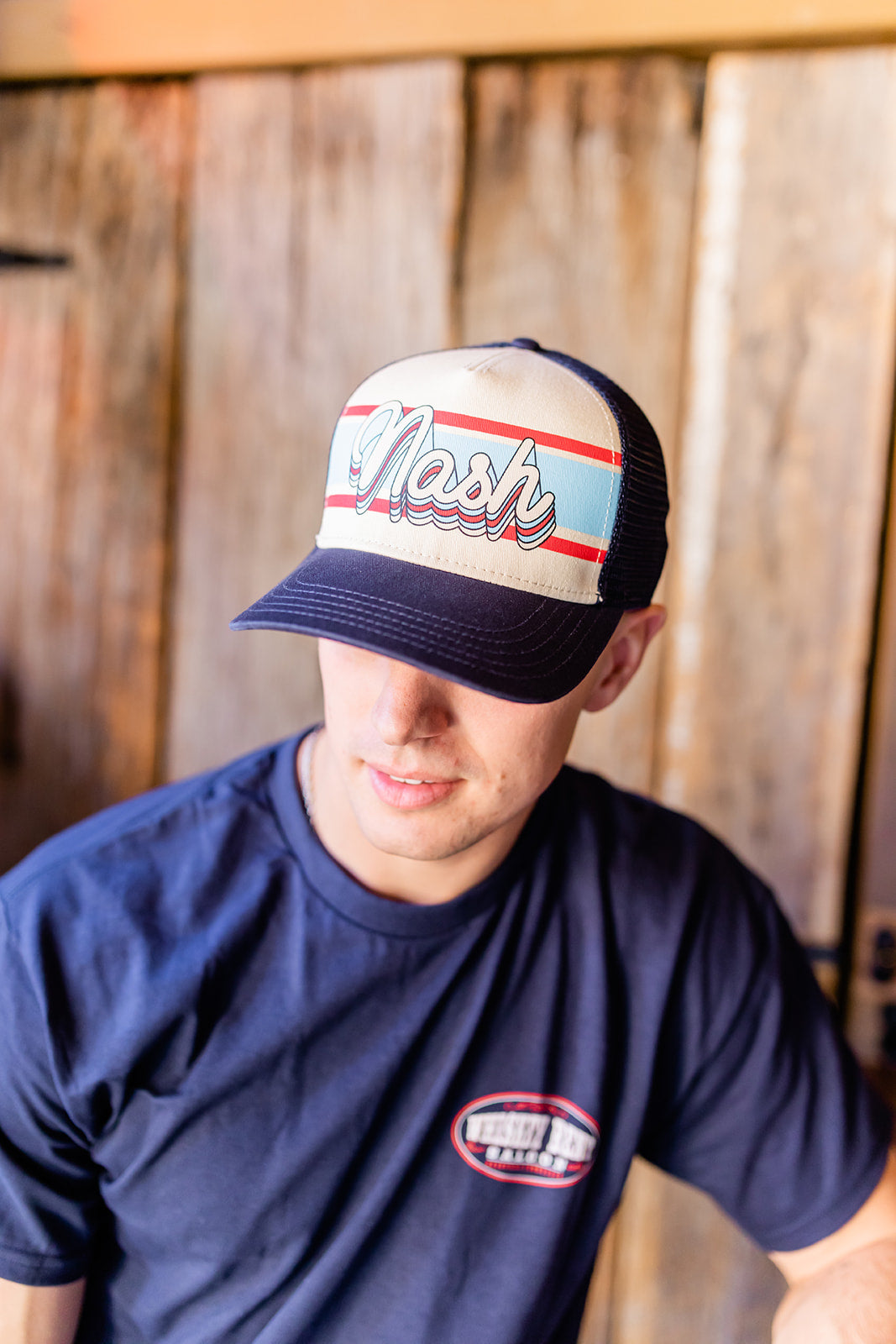 Retro Nashville Trucker Hat - Blue