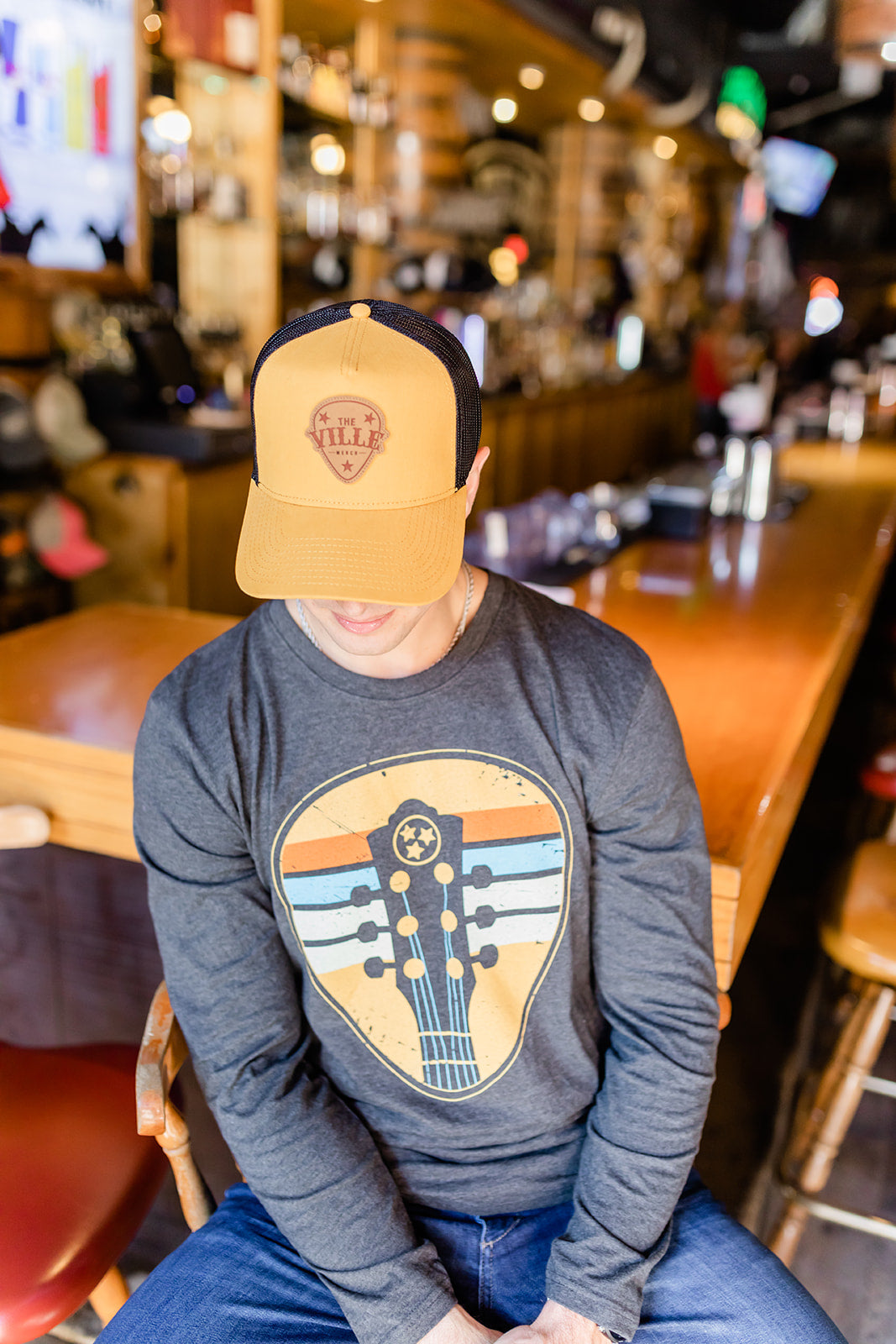 Gold Ville Leather Patch Trucker Hat