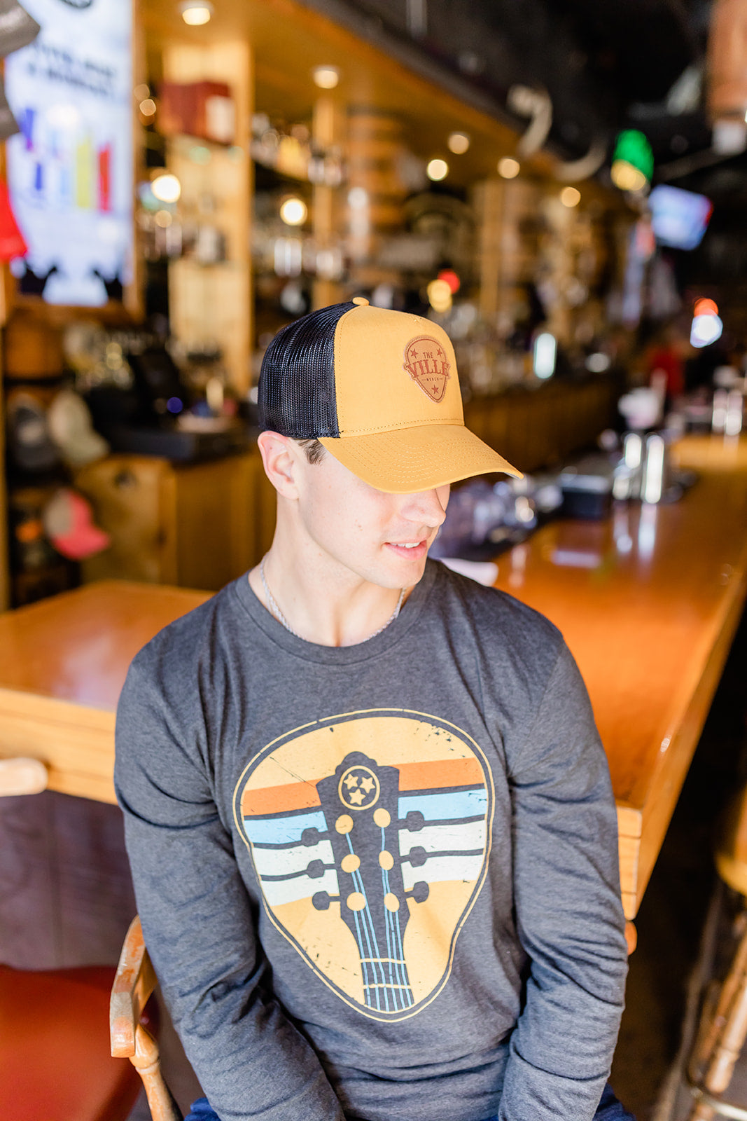 Gold Ville Leather Patch Trucker Hat