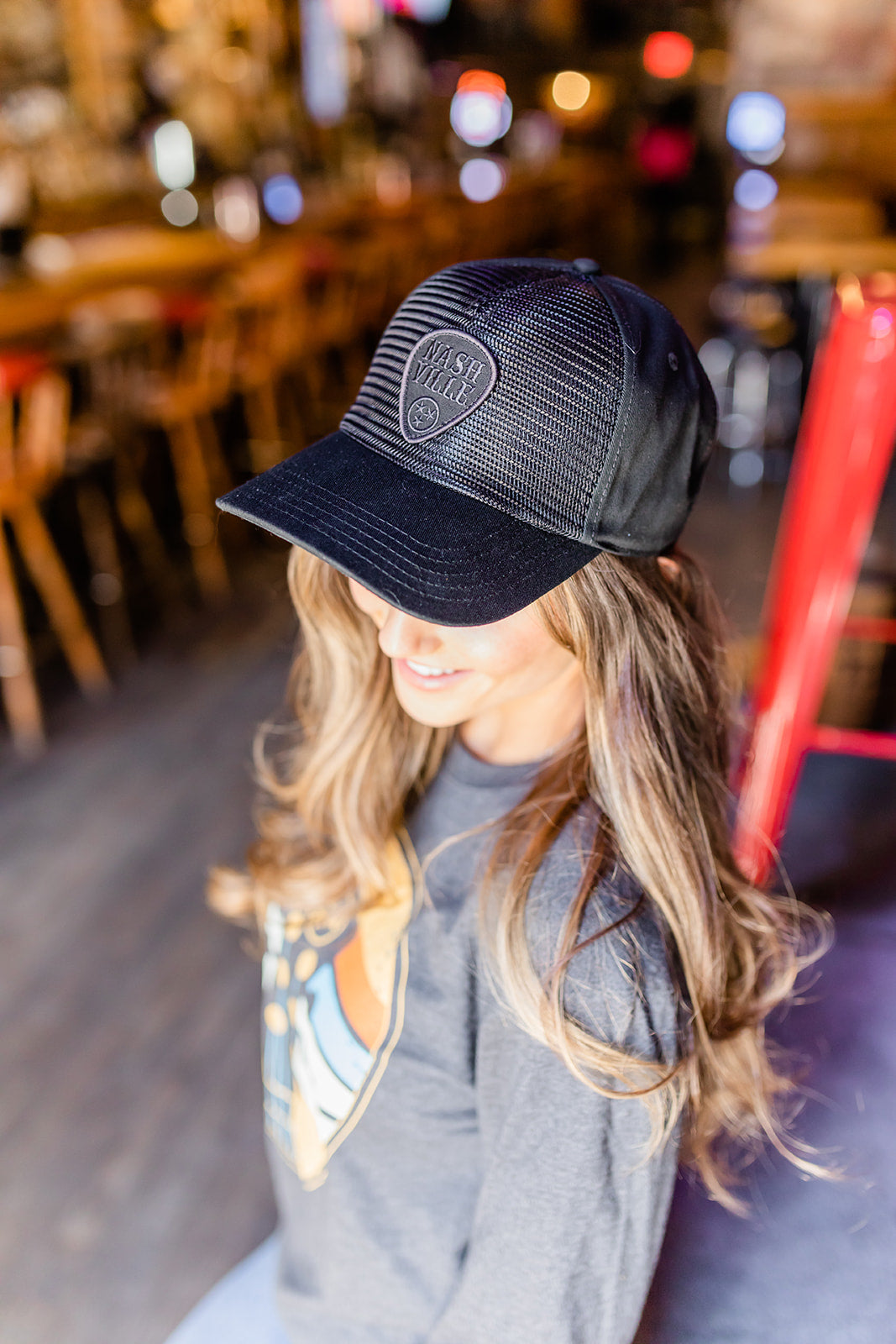Black Mesh Pick Nashville Hat