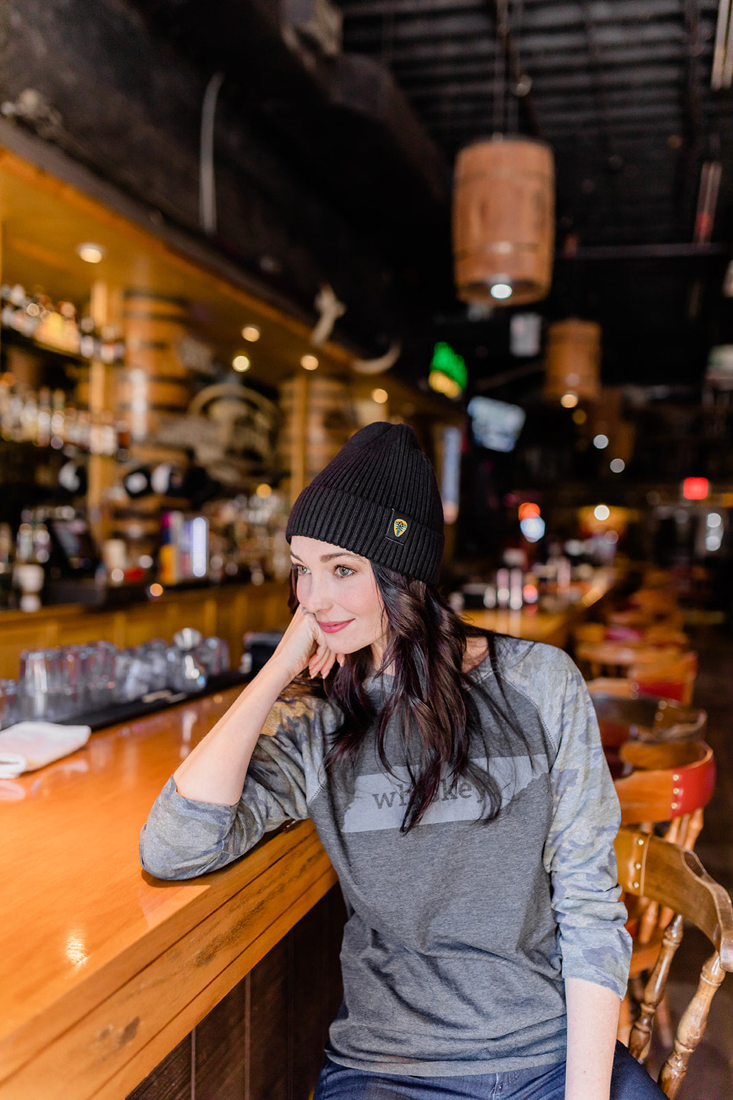 Vintage Guitar Loop Beanie Black