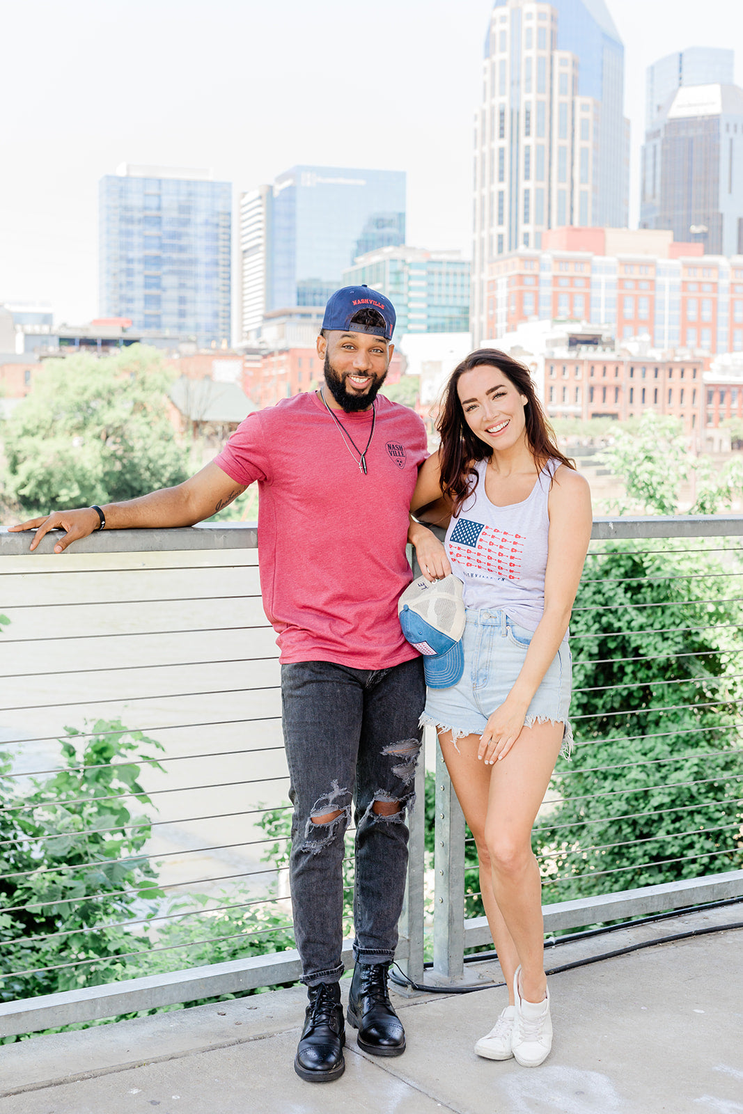 Music City Flag Softstyle Red Tee -