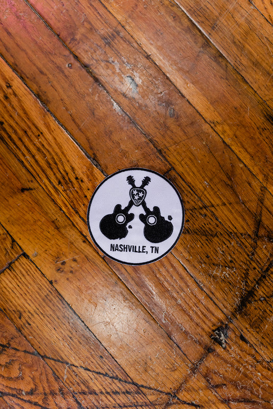 Crossed Guitar Decal - 4" Circle