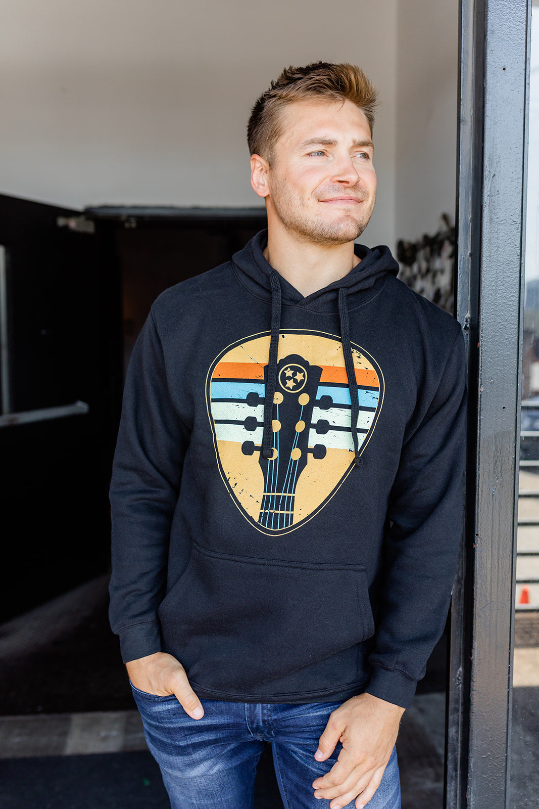 Vintage Guitar Black Hoodie -