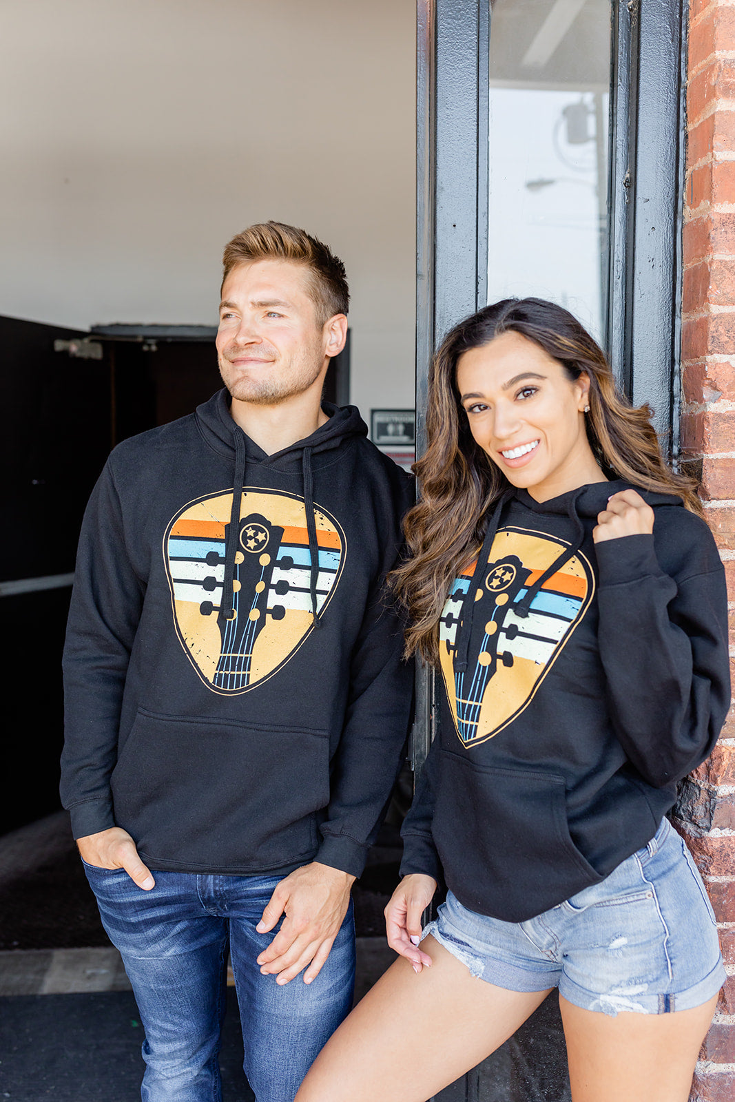 Vintage Guitar Black Hoodie -