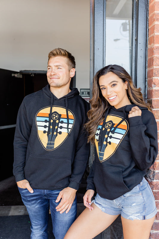 Vintage Guitar Black Hoodie -