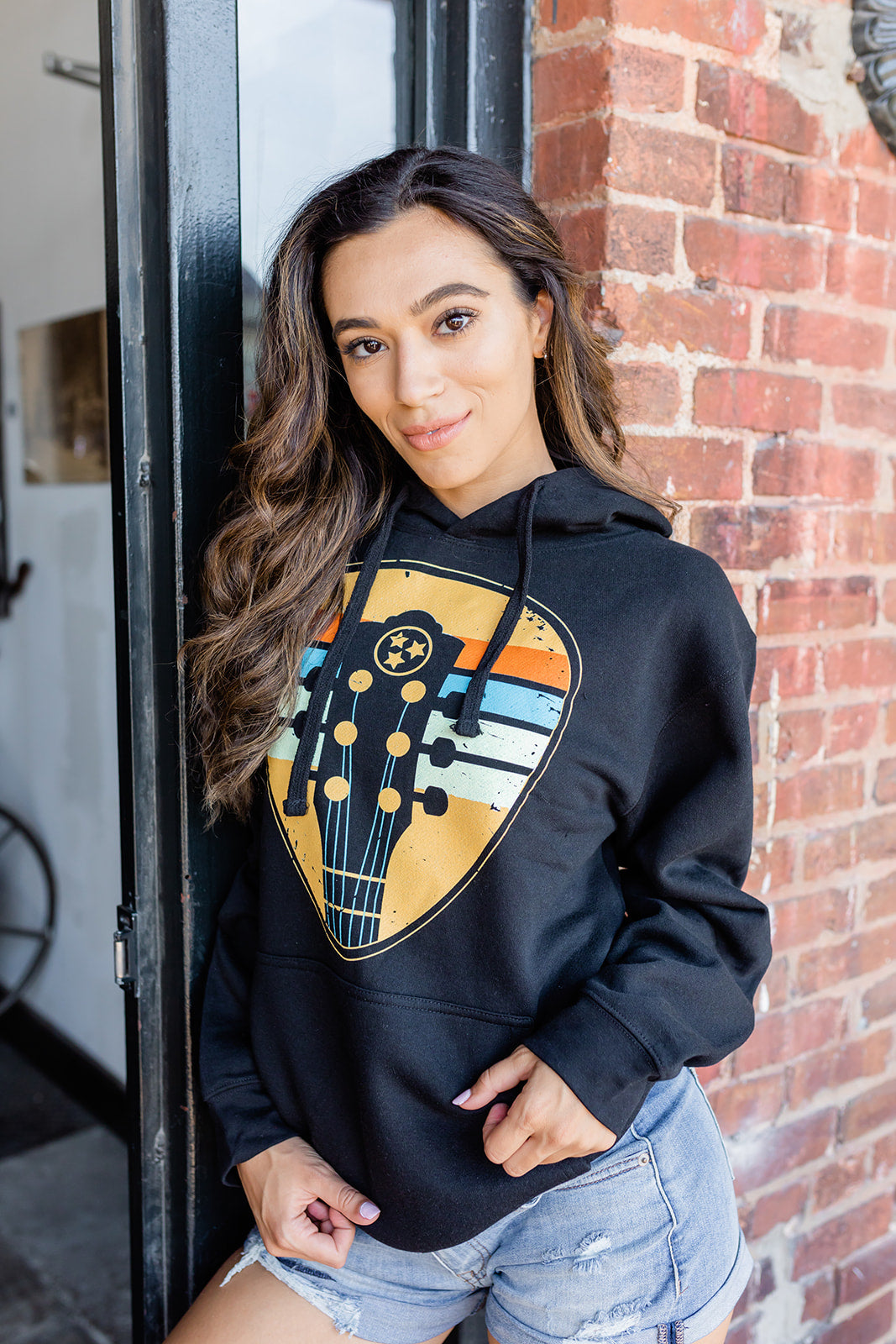 Vintage Guitar Black Hoodie -