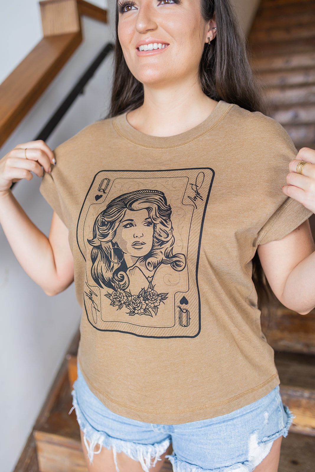 Ladies Dolly Queen of Hearts Vintage Wash